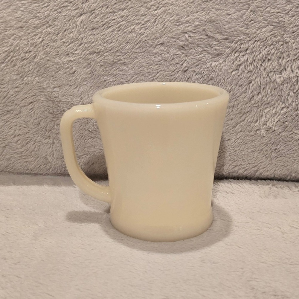 Vintage Fire-King Ivory Milk Glass D-Handle Coffee Mug Oven Ware Retro MCM